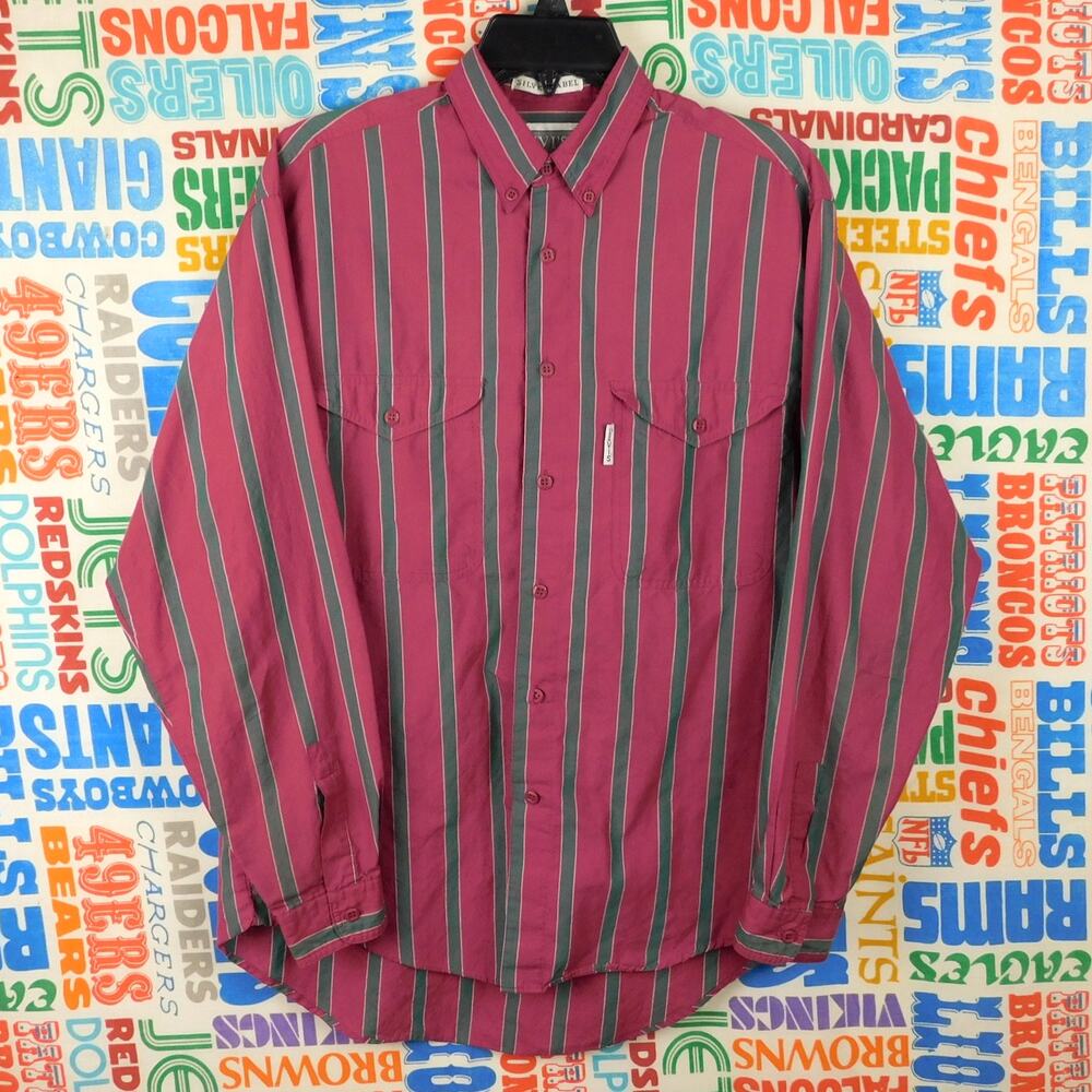 Vintage Levi's Silver Label Striped Button Up Shirt Size S Red Green Western 90s